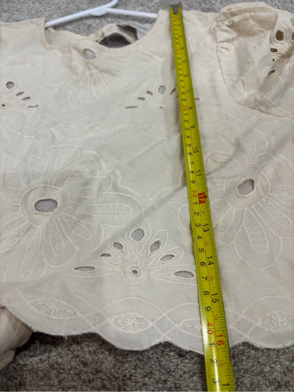 Cleobella cream eyelet open back blouse top boho bohemian hippie cottagecore L - Picture 2 of 10
